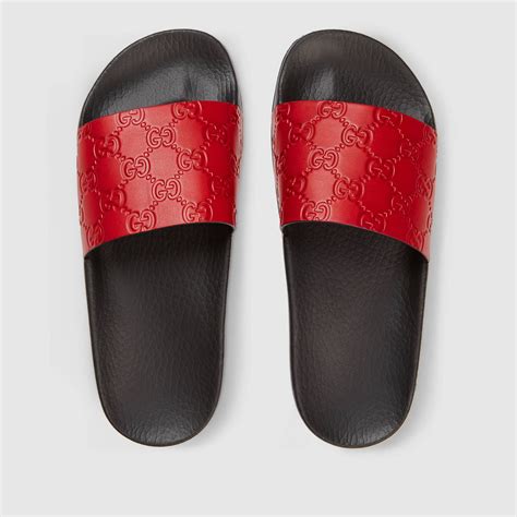 gucci red slide sandal|vintage Gucci slide sandals.